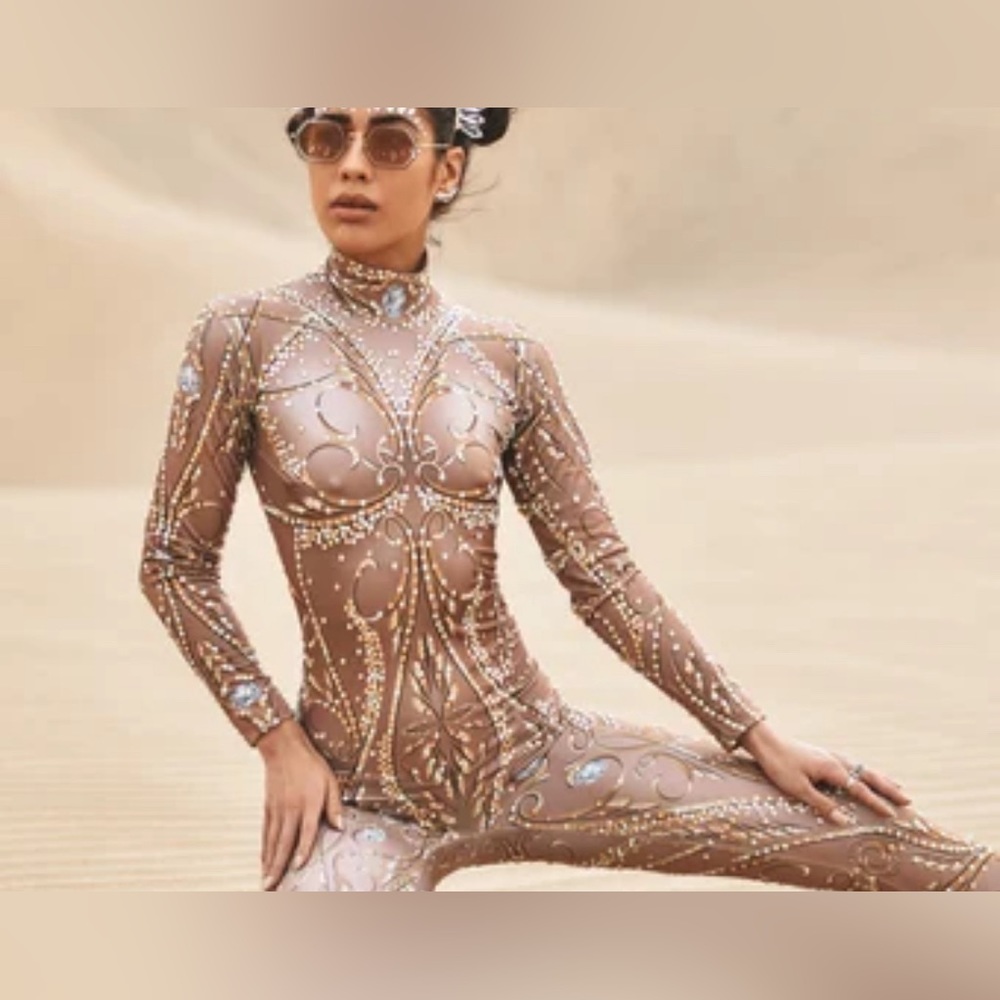 EDC  festival Crystal jumpsuit size S Dance costume gymnastic